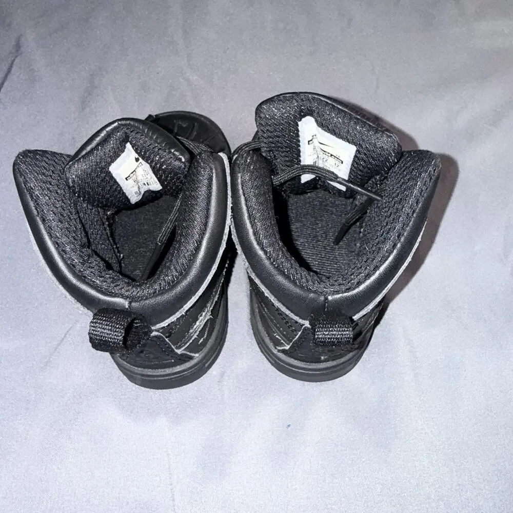 Nike Boys Black Leather Ankle Boots Lace Up Non-Slip 524874-001 Size 6C